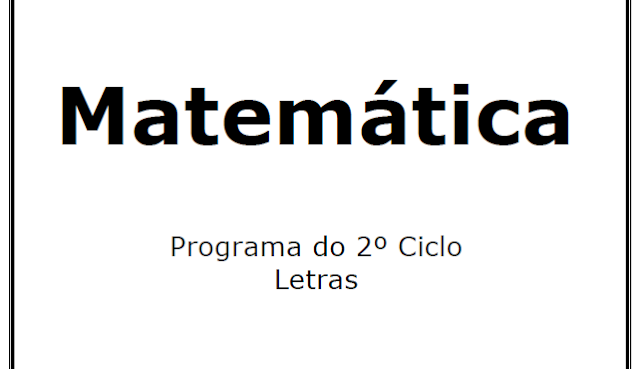 Matemática – Programa de Letras (II Ciclo)